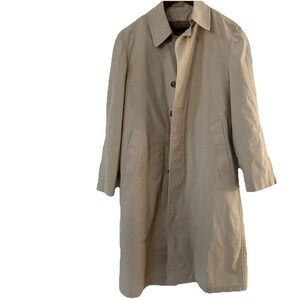 Vintage London Fog Tan Lined Trench Coat, Size 38, Excellent Condition